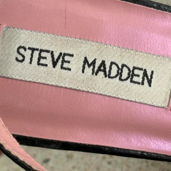 Black croc embossed sling back pumps - Picture 5 of 8